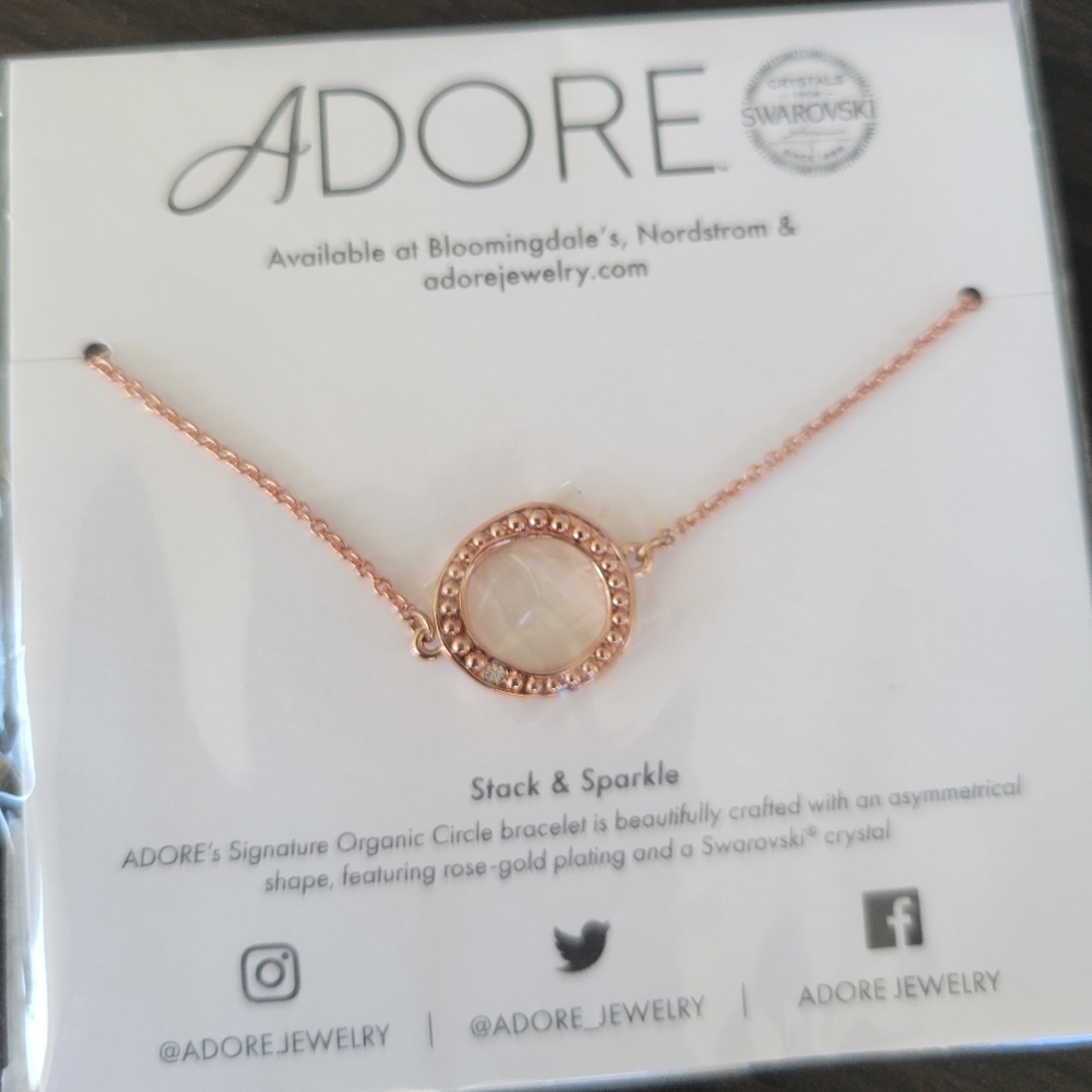 ADORE JEWELRY ORGANIC CIRCLE BRACELET RG BLOOMINGDALE'S / NORDSTROM SWAROVSKI